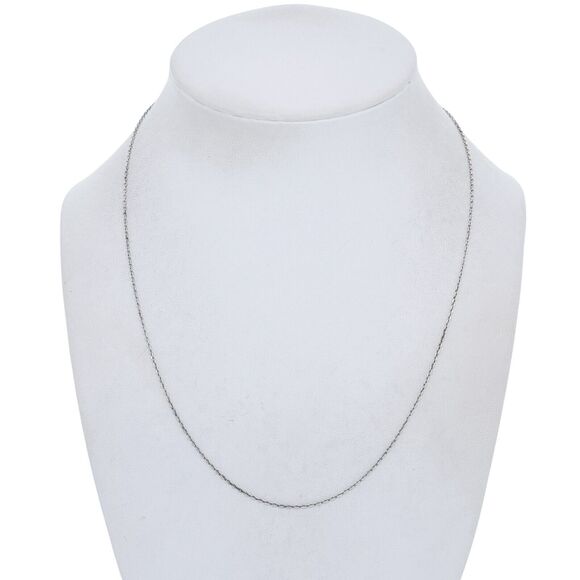 Vintage Sterling Silver 925 1.2mm Delicate Cable Chain Necklace 18" - Picture 1 of 3